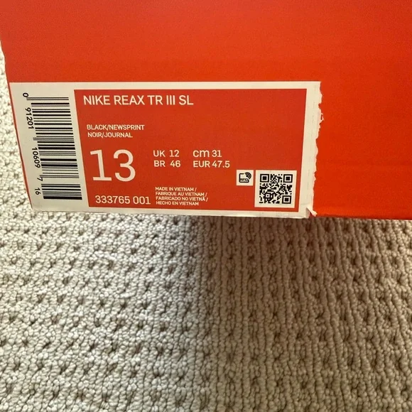 NEW! Men’s NIKE REAX TR III SL- Black      Size 13   333765 001 - Picture 4 of 12